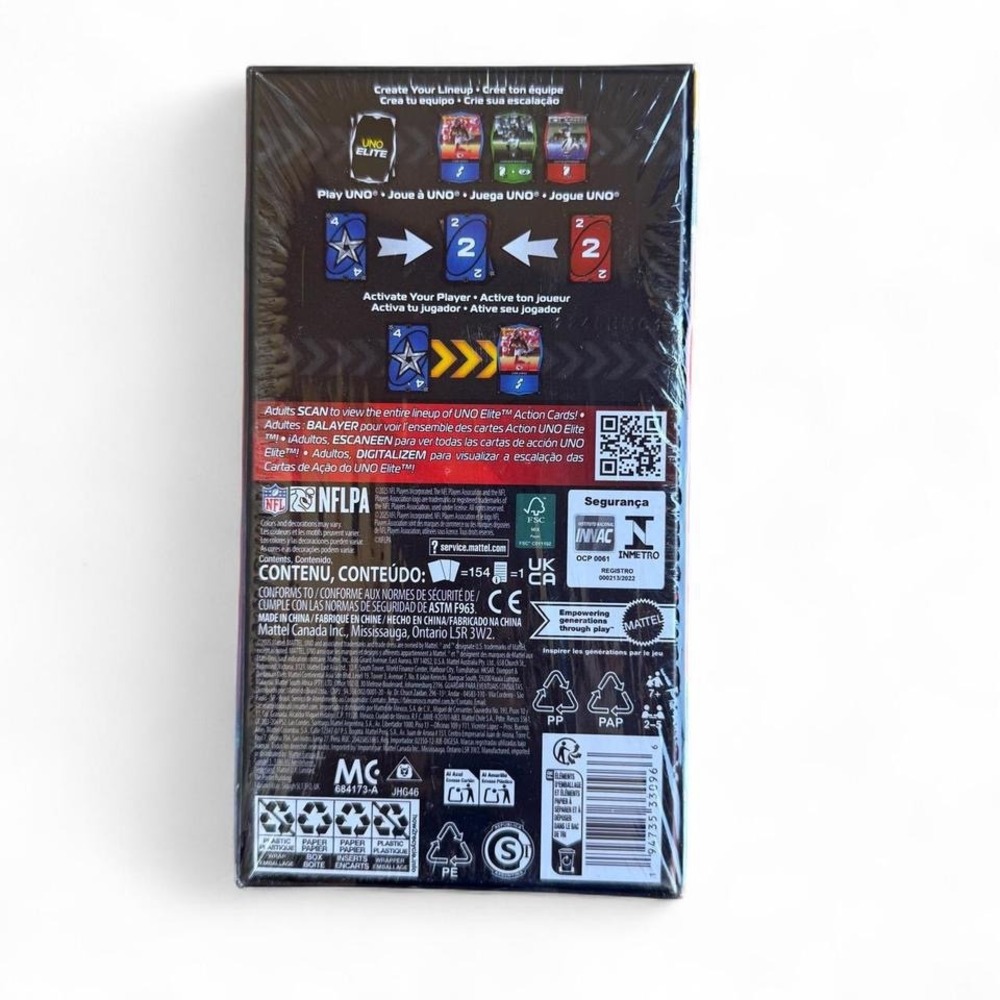 Mattel UNO Elite NFL 2025 Core Edition Starter Pack Unisex OS Red Sealed Box - Picture 4 of 7